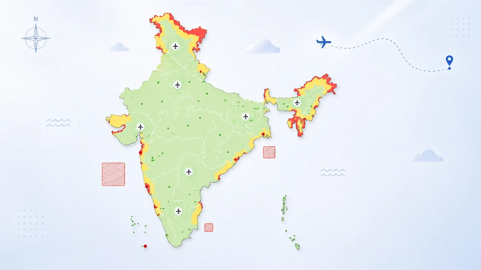 India's drone airspace zone map